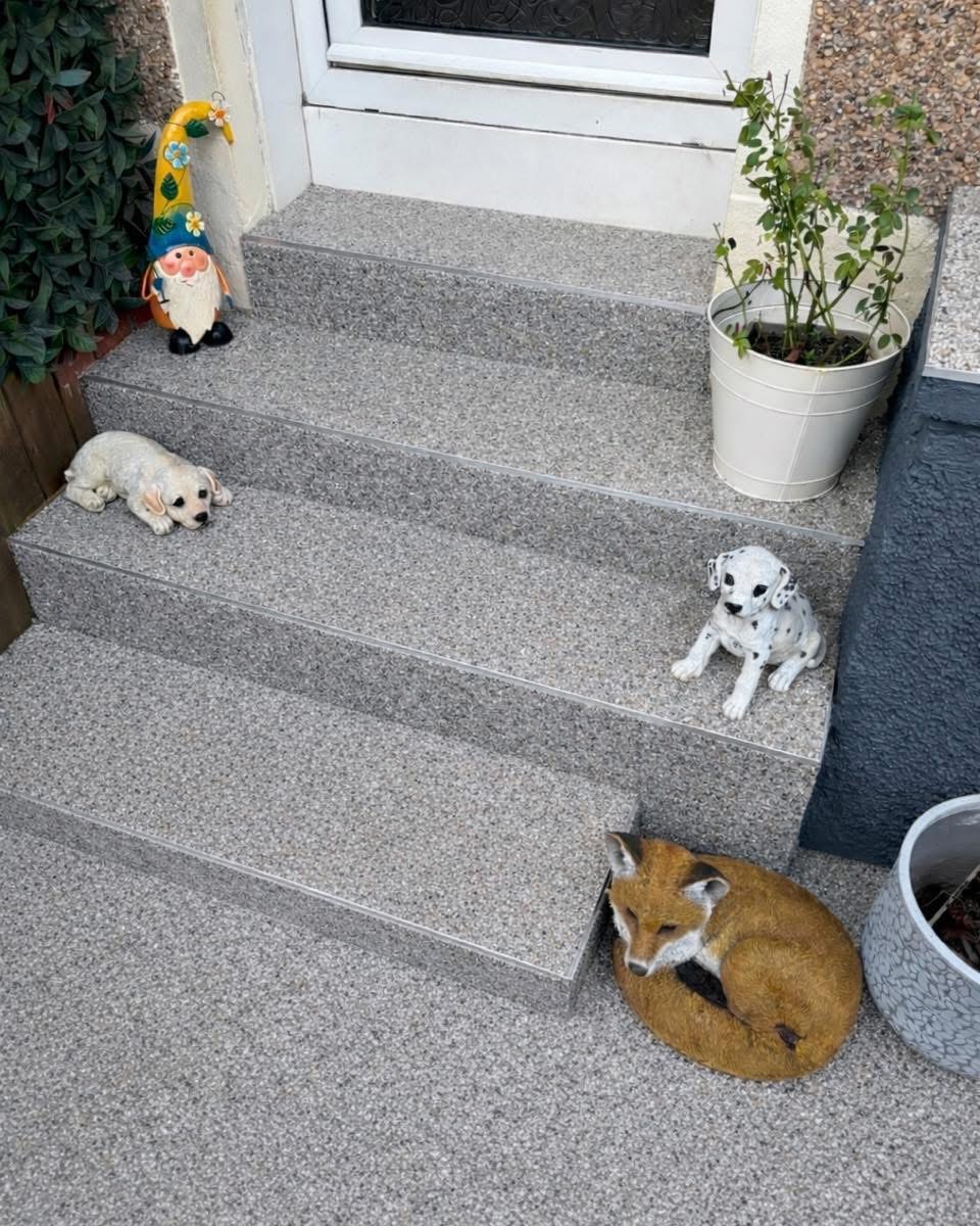 Pewter resin bound finish by AA Resin Steps